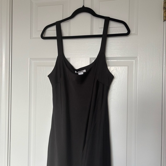 NWT Glamorous Black Satin Bias- Cut Asymmetric Dress Size Medium - Picture 2 of 9
